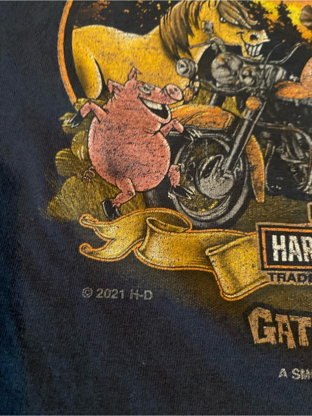 Harley-Davidson Black Tee with Yellow Hillbilly Logo - Picture 8 of 13